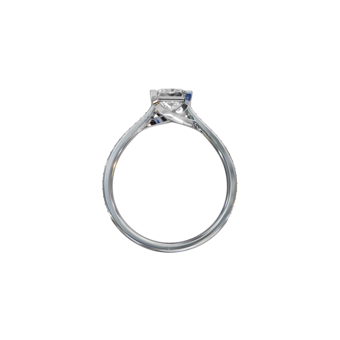 Princess-Cut Diamond Pavé Ring