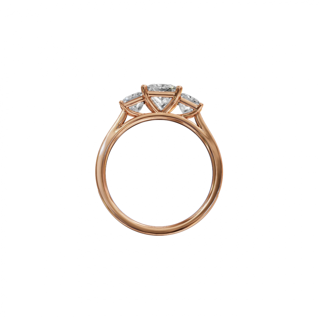 Trilogy Princess-Cut Diamond Pavé Ring 