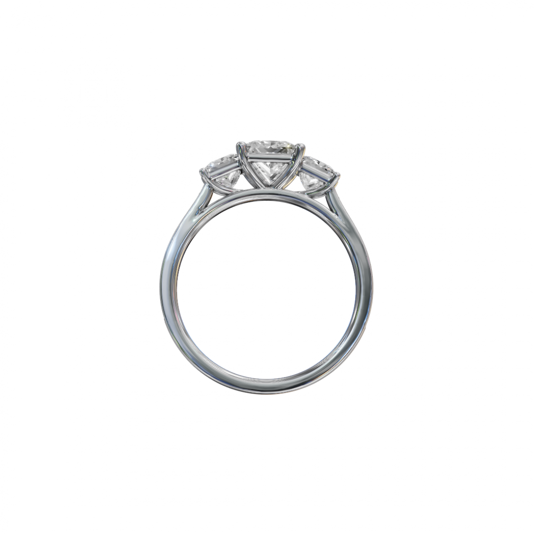 Trilogy Princess-Cut Diamond Pavé Ring 