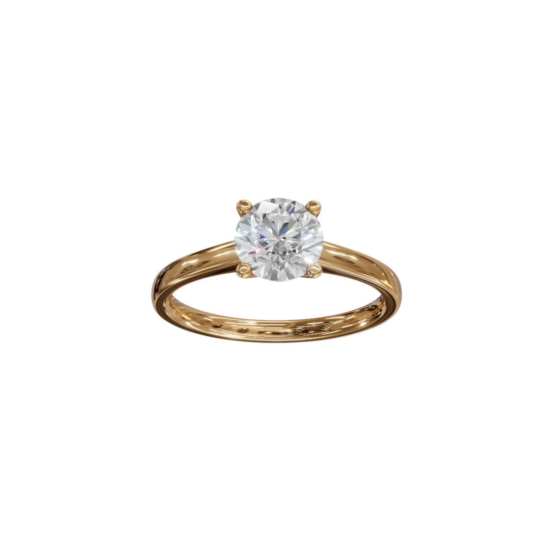 Tapered Round Diamond Solitaire Engagement Ring