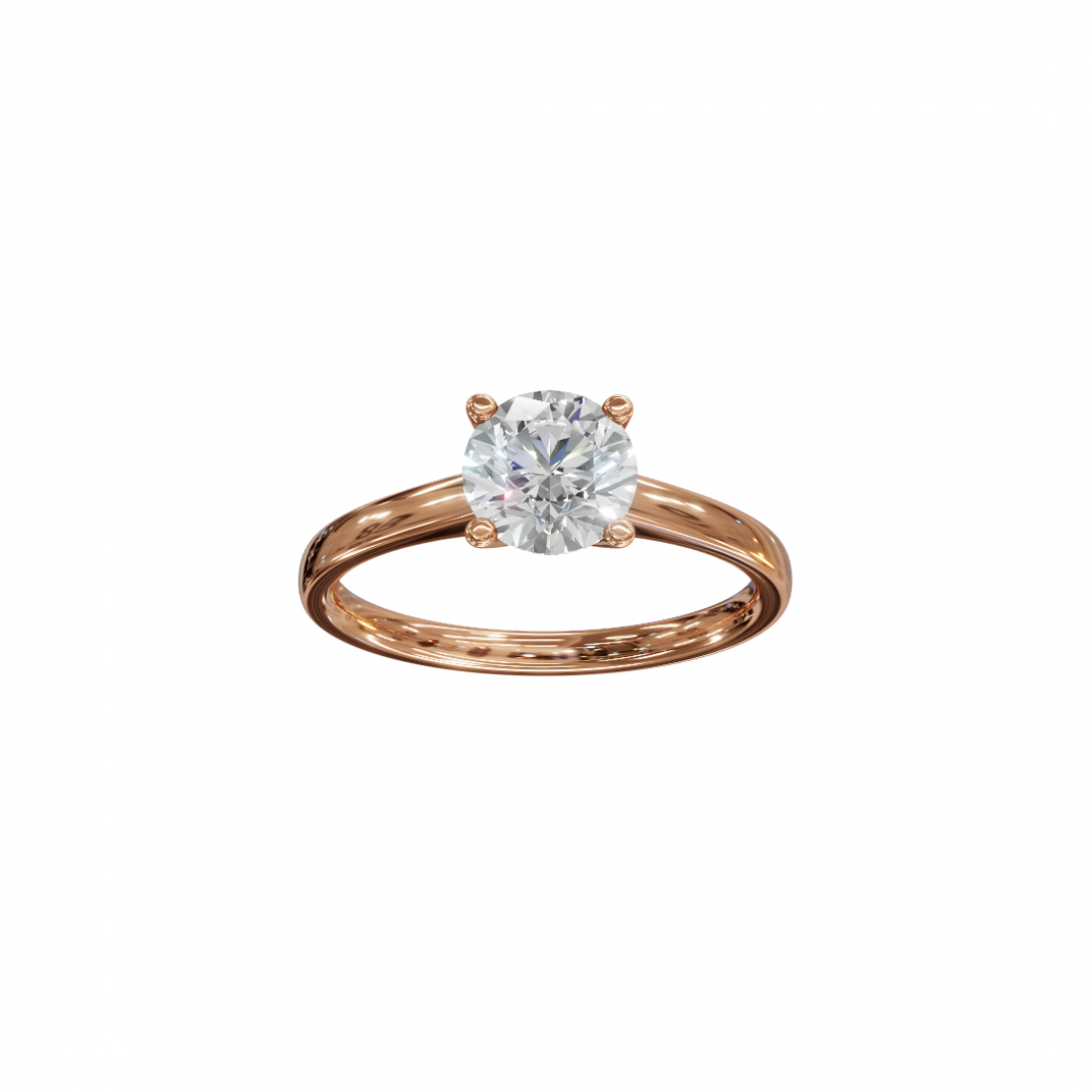 Tapered Round Diamond Solitaire Engagement Ring