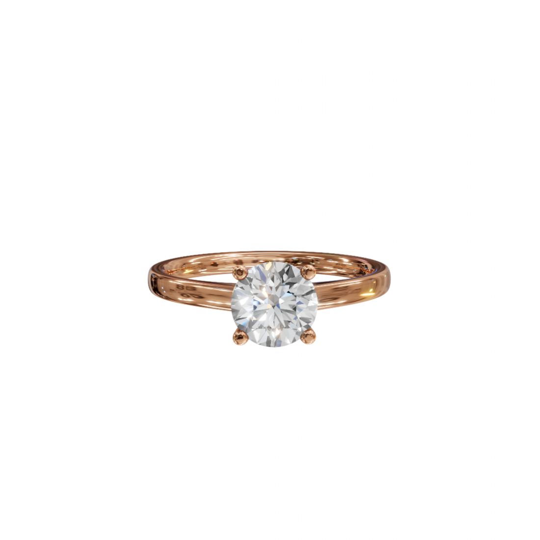Tapered Round Diamond Solitaire Engagement Ring