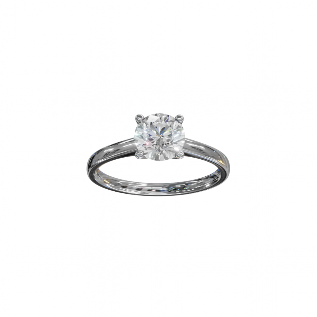 Tapered Round Diamond Solitaire Engagement Ring
