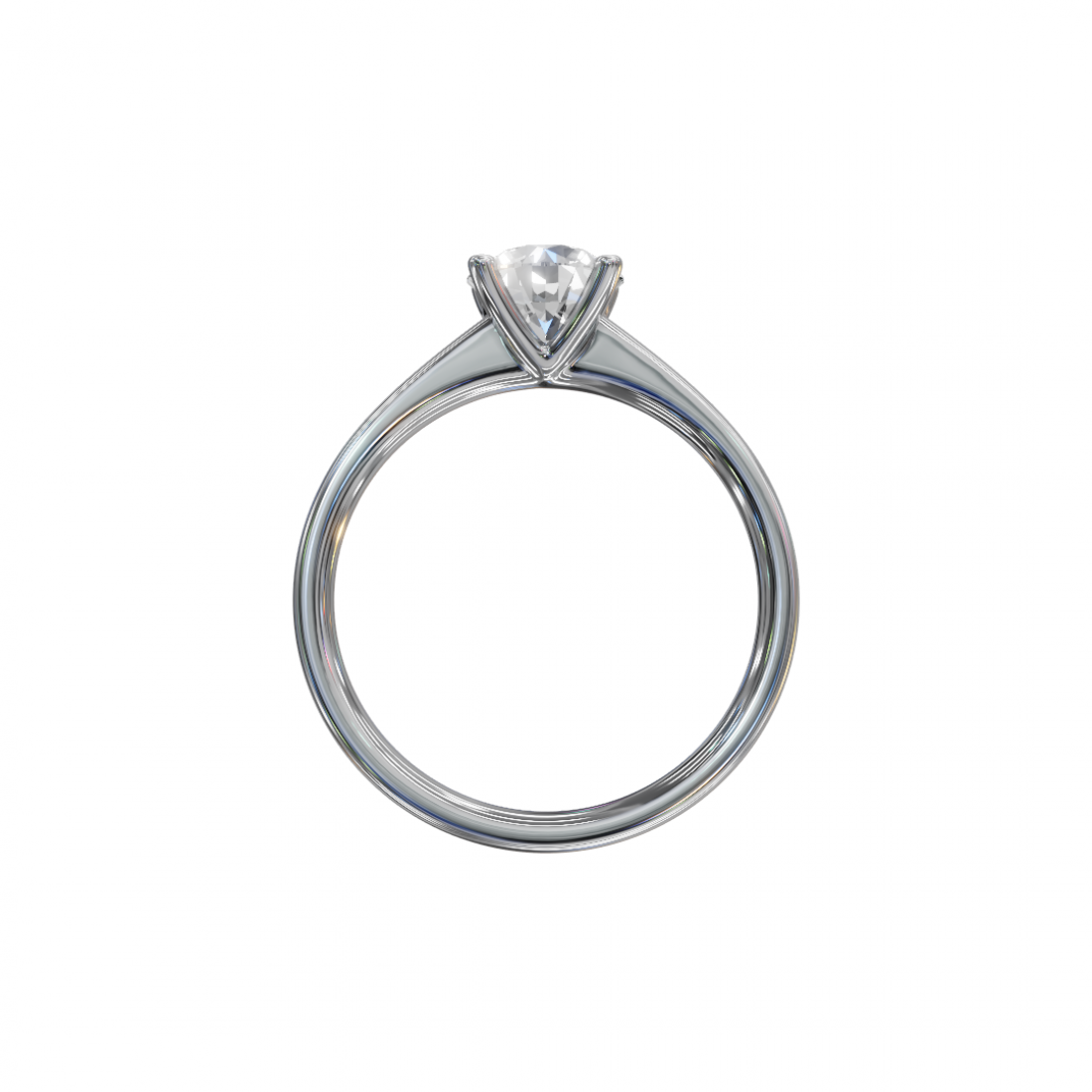 Tapered Round Diamond Solitaire Engagement Ring