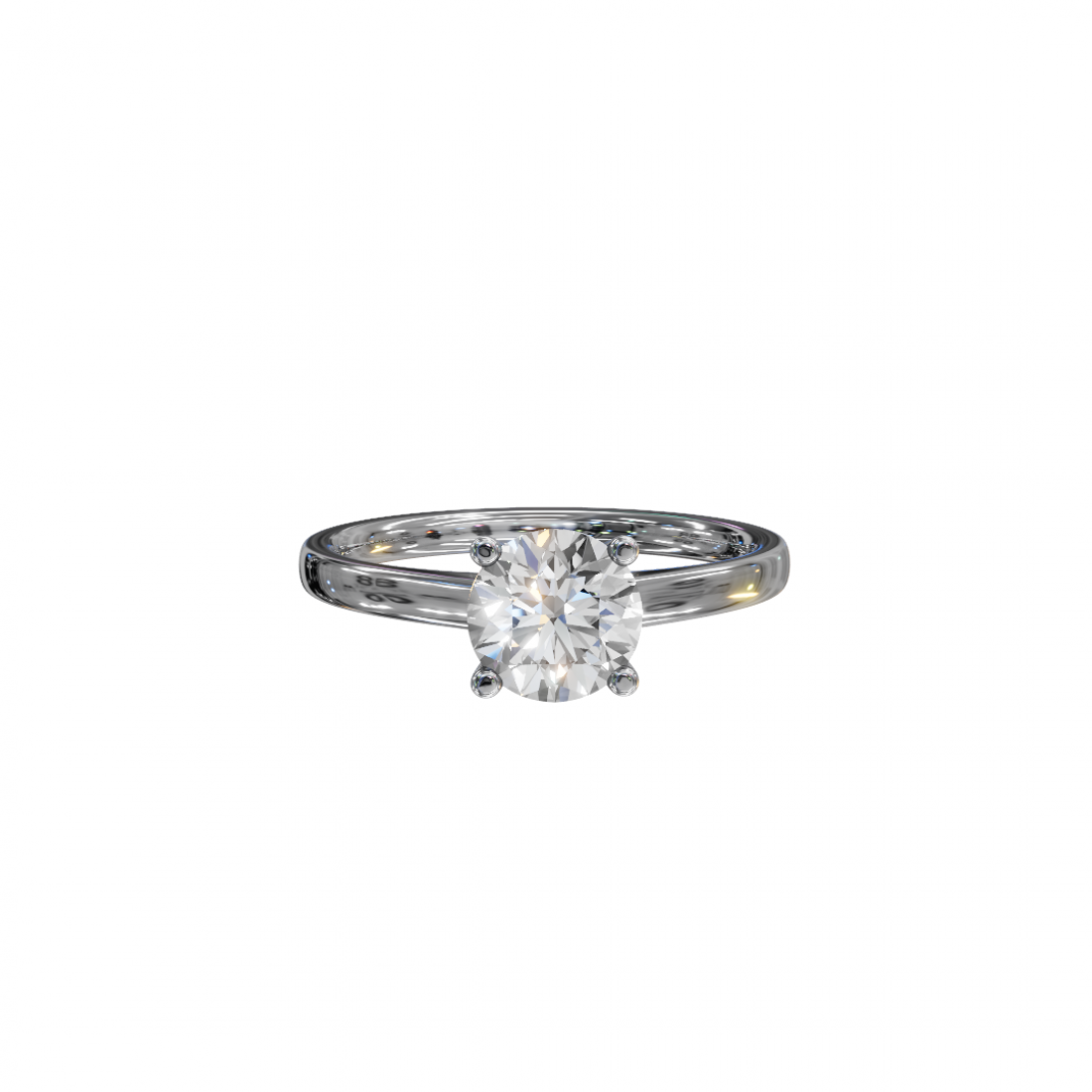 Tapered Round Diamond Solitaire Engagement Ring