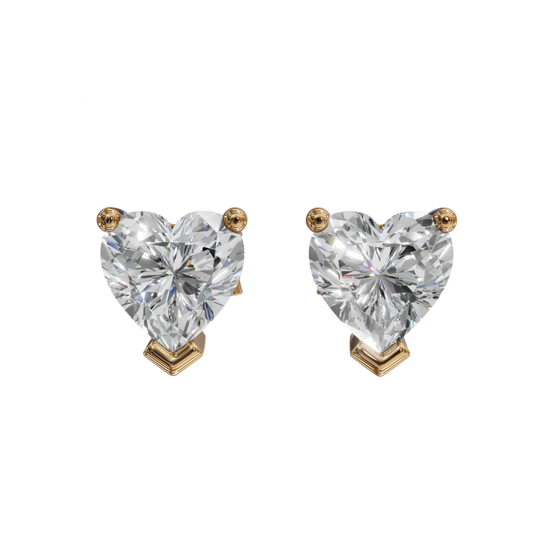 Heart-Shape Diamond Studs