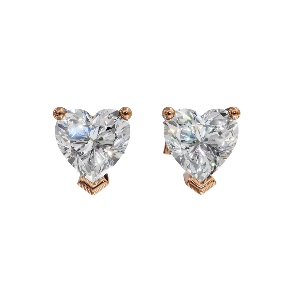 Heart-Shape Diamond Studs