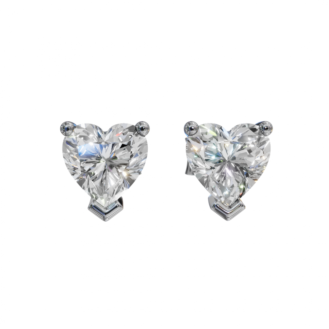 Heart-Shape Diamond Studs