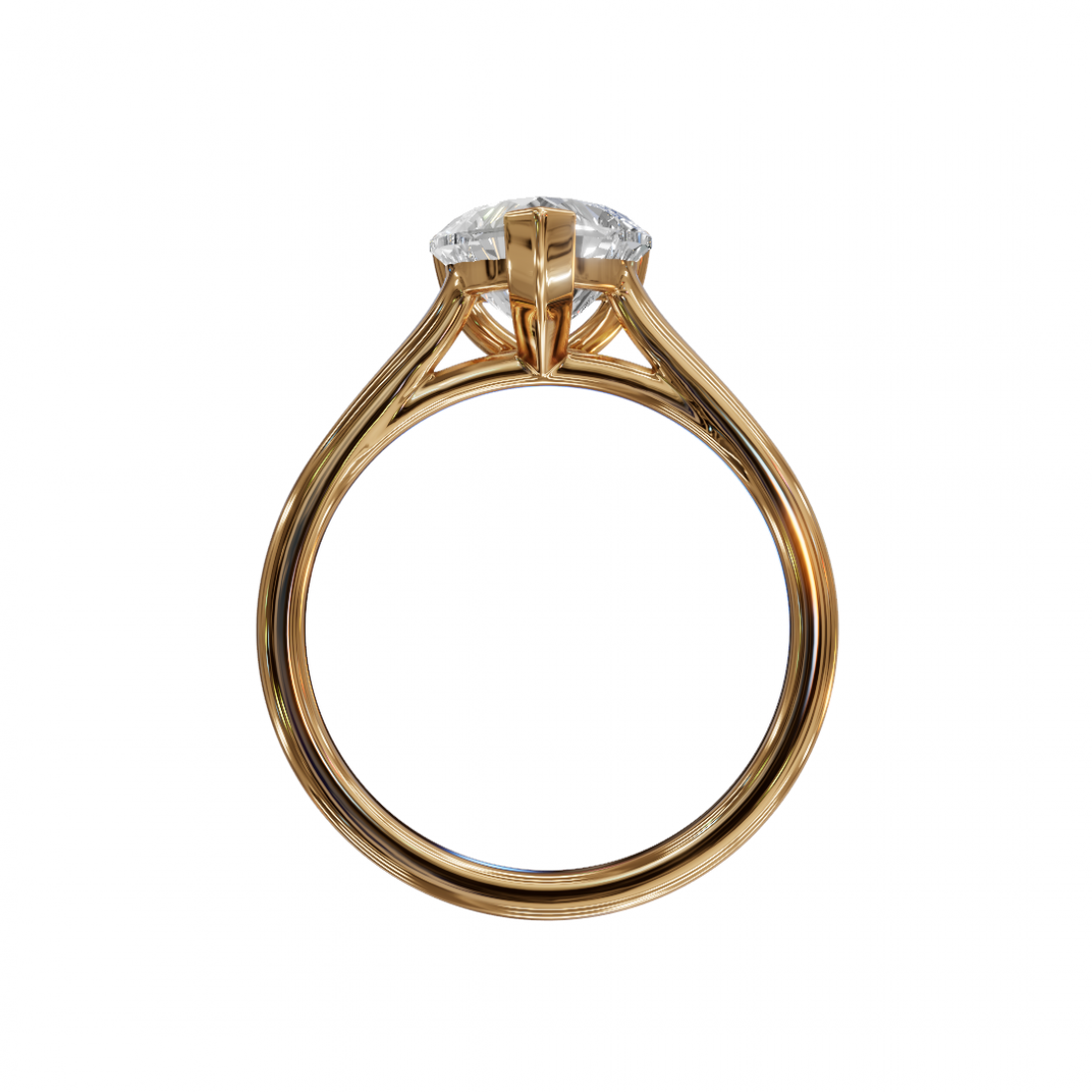 Heart-Shaped Diamond Solitaire Ring in Cathedral Setting 