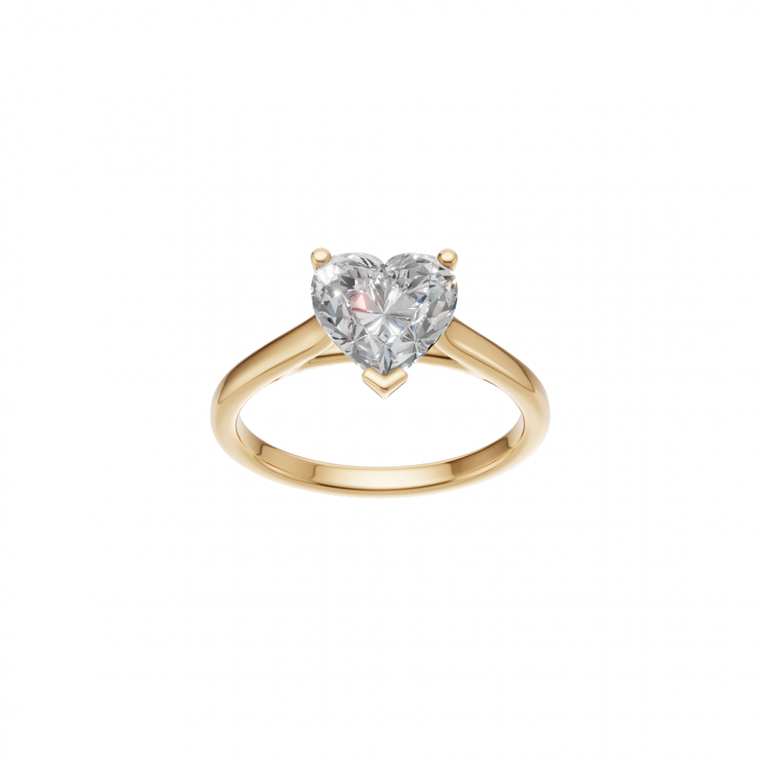Heart-Shaped Diamond Solitaire Ring in Cathedral Setting Heart-Shaped Diamond Solitaire Ring in Cathedral Setting