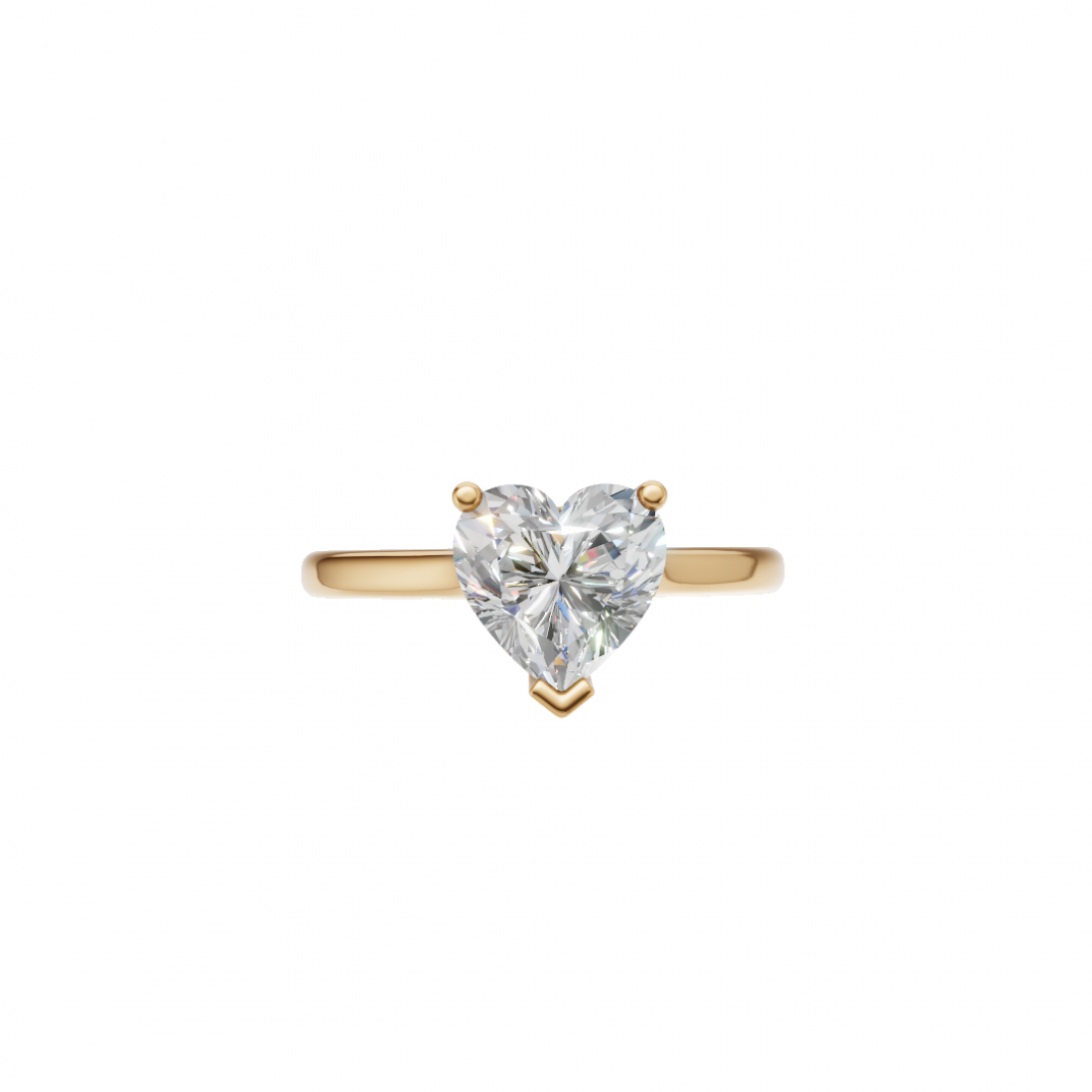 Heart-Shaped Diamond Solitaire Ring in Cathedral Setting Heart-Shaped Diamond Solitaire Ring in Cathedral Setting