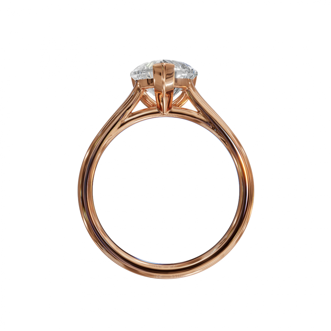 Heart-Shaped Diamond Solitaire Ring in Cathedral Setting 