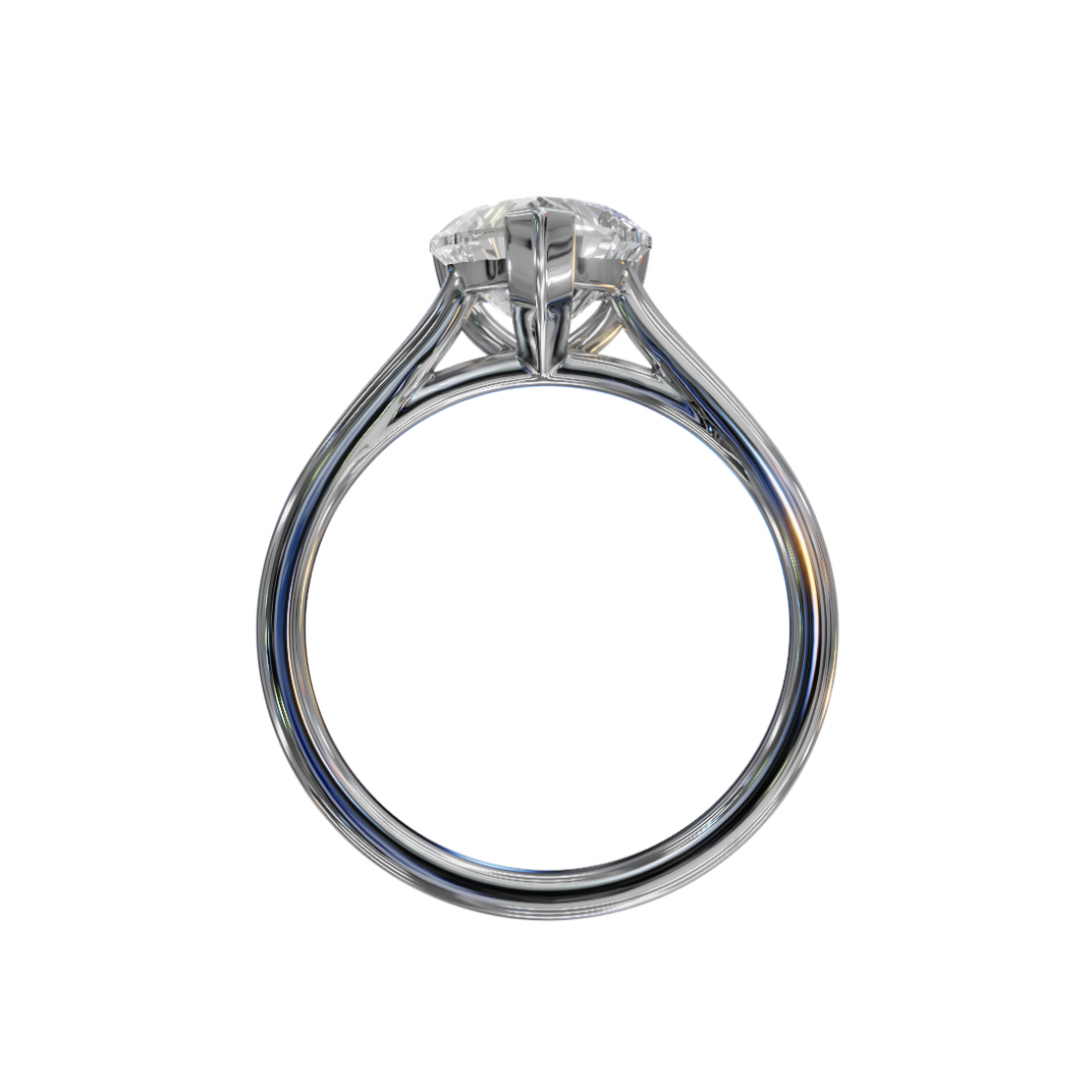 Heart-Shaped Diamond Solitaire Ring in Cathedral Setting 