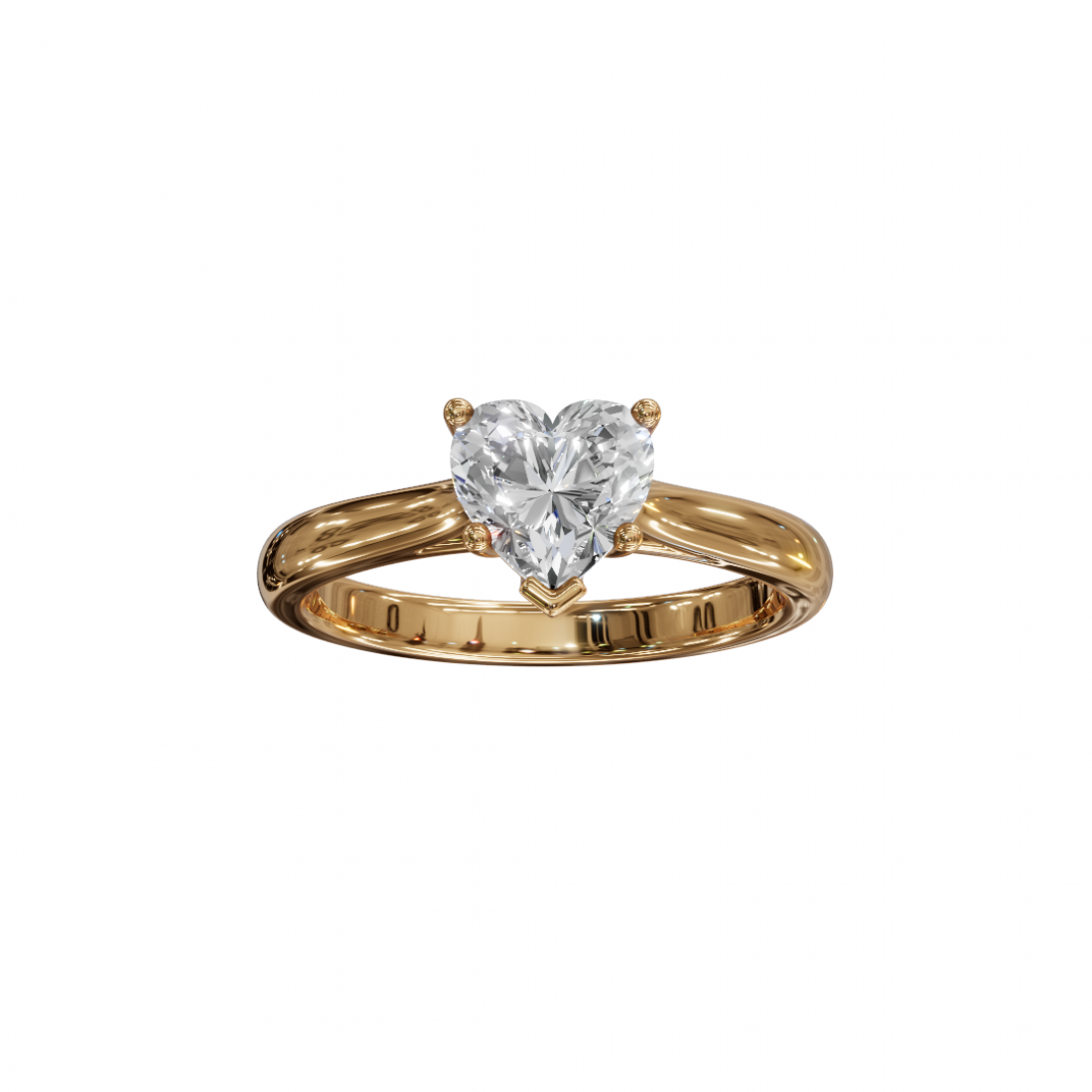 Heart-Cut Diamond Solitaire Ring in Basket Setting