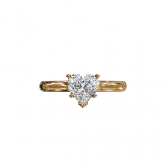 Heart-Cut Diamond Solitaire Ring in Basket Setting