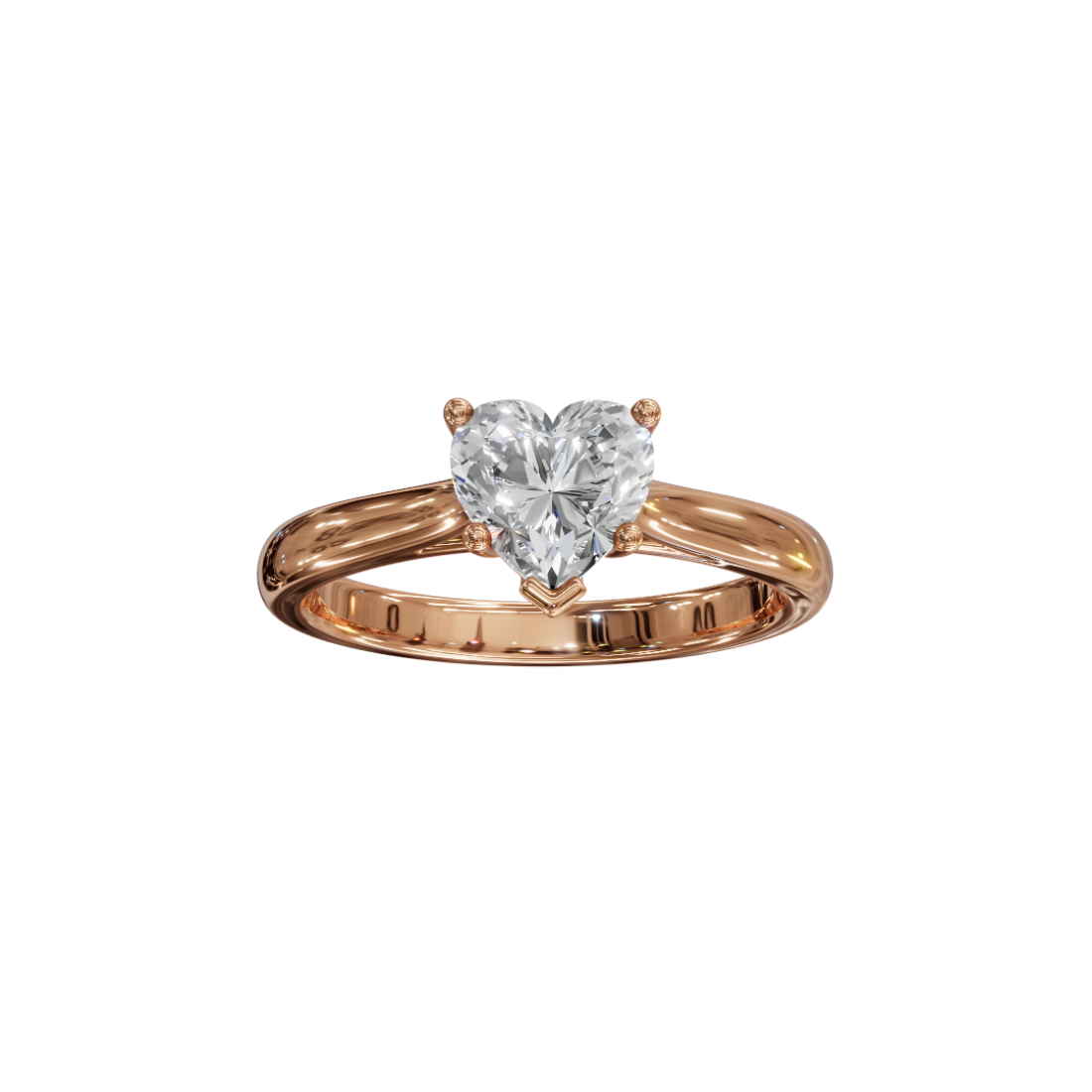 Heart-Cut Diamond Solitaire Ring in Basket Setting