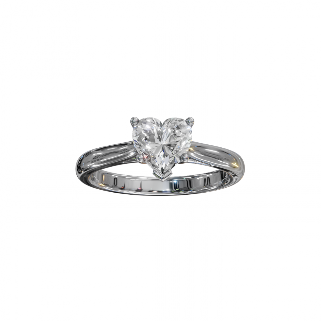 Heart-Cut Diamond Solitaire Ring in Basket Setting