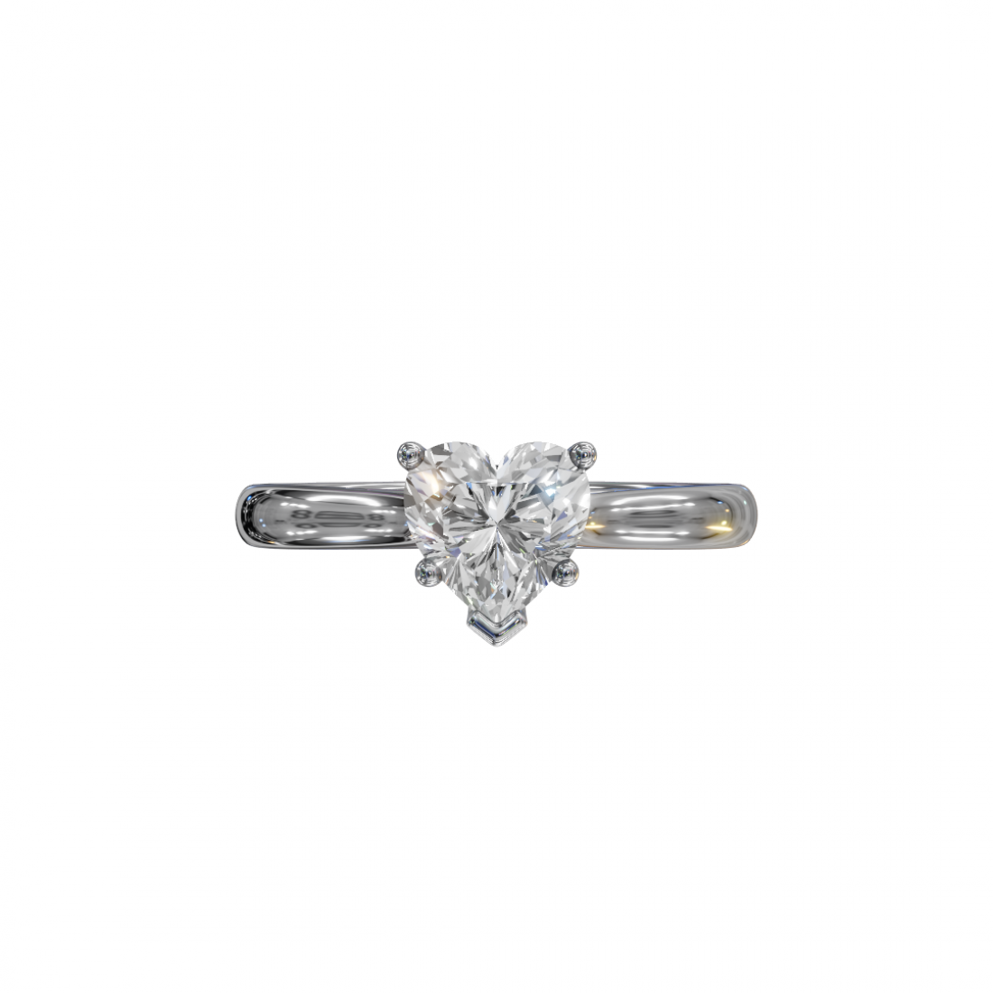 Heart-Cut Diamond Solitaire Ring in Basket Setting