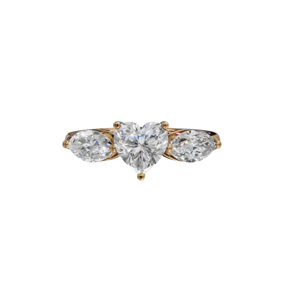 Trilogy Heart and Marquise Diamond Ring 