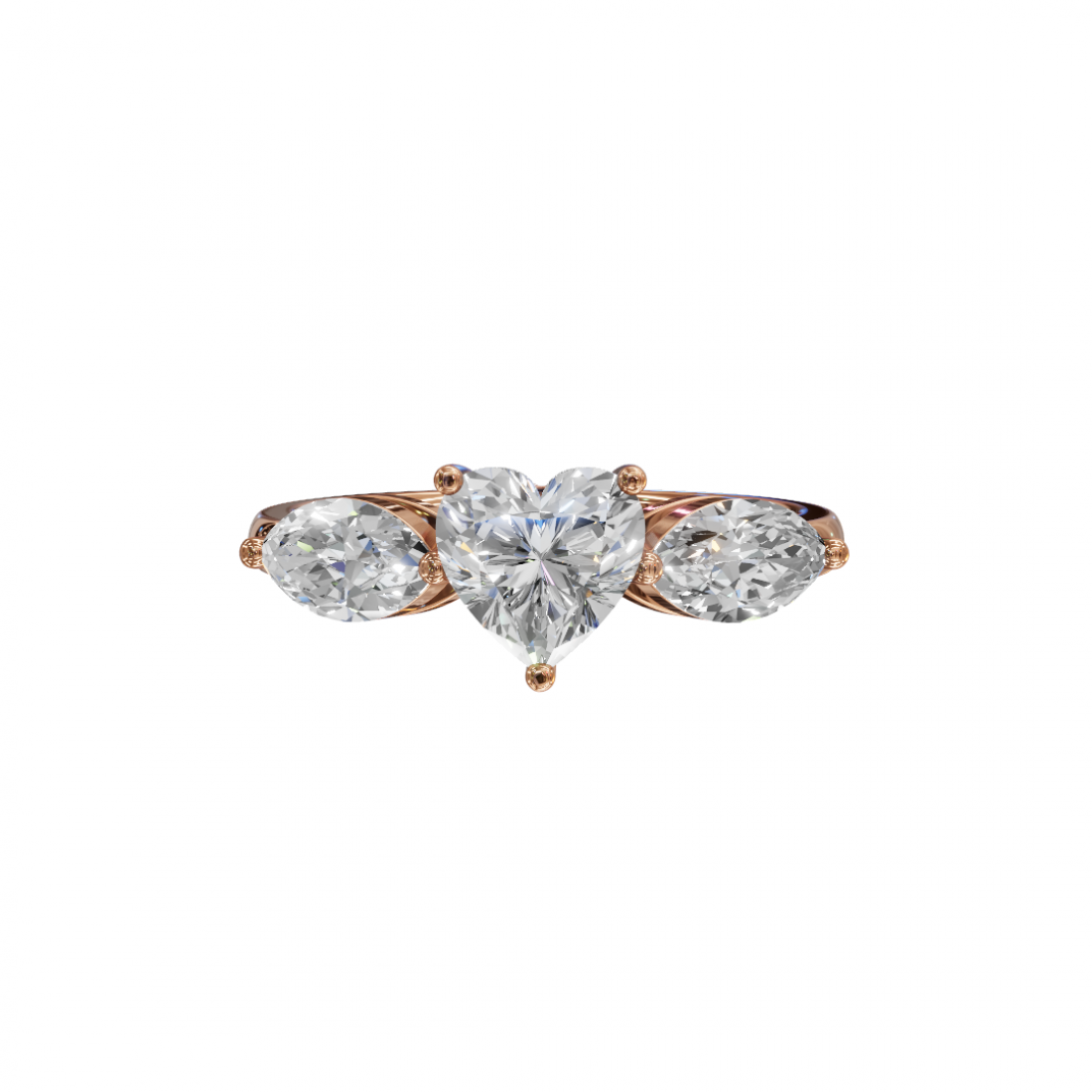 Trilogy Heart and Marquise Diamond Ring 