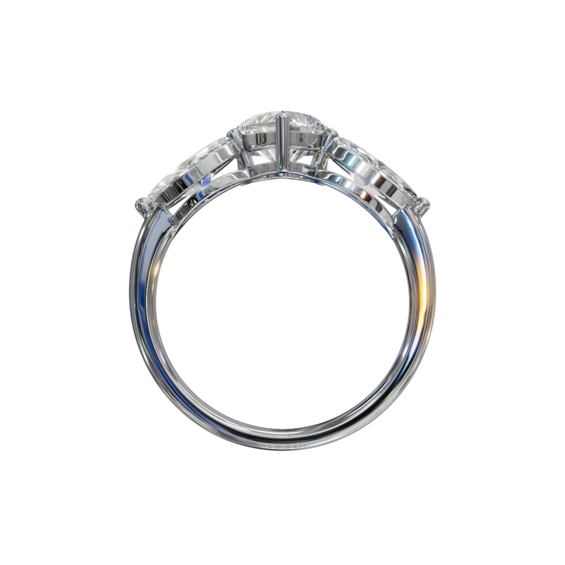 Trilogy Heart and Marquise Diamond Ring 
