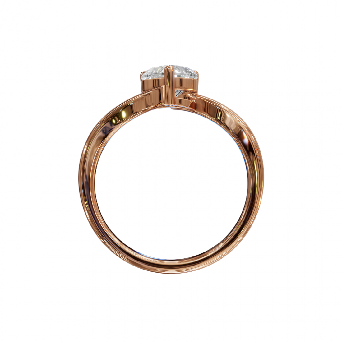 Heart-Shaped Diamond Tension-Style Ring