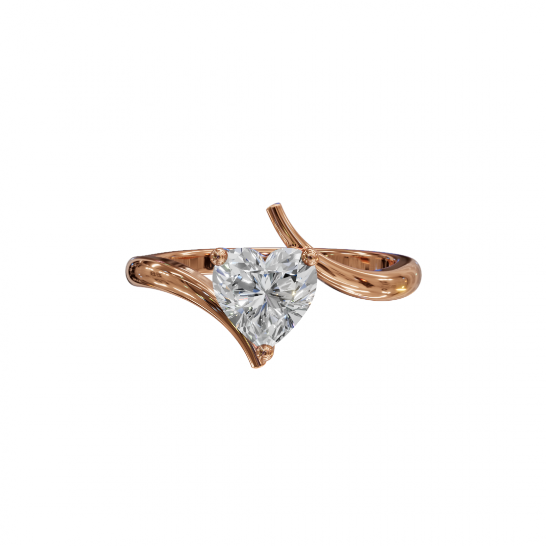Heart-Shaped Diamond Tension-Style Ring