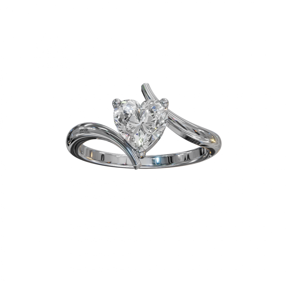 Heart-Shaped Diamond Tension-Style Ring
