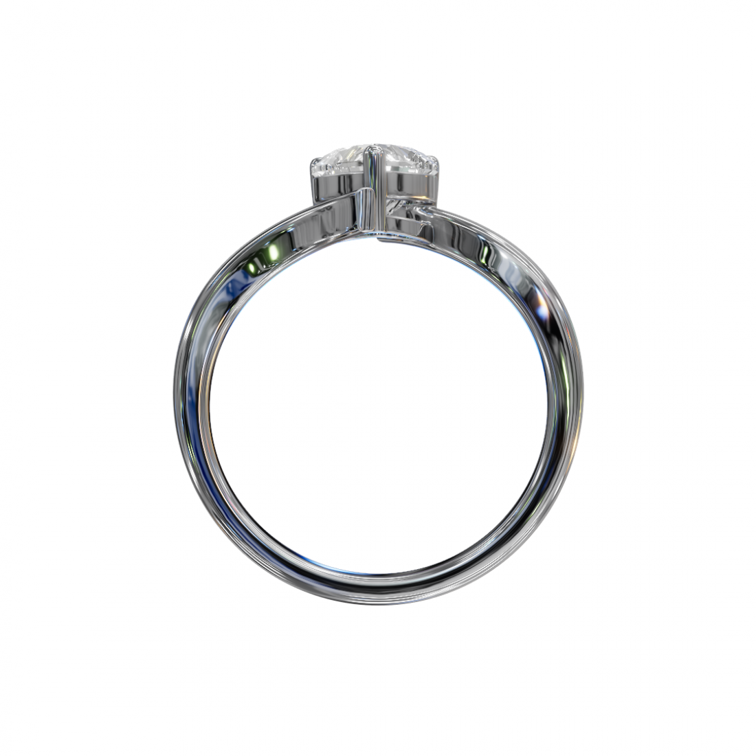 Heart-Shaped Diamond Tension-Style Ring