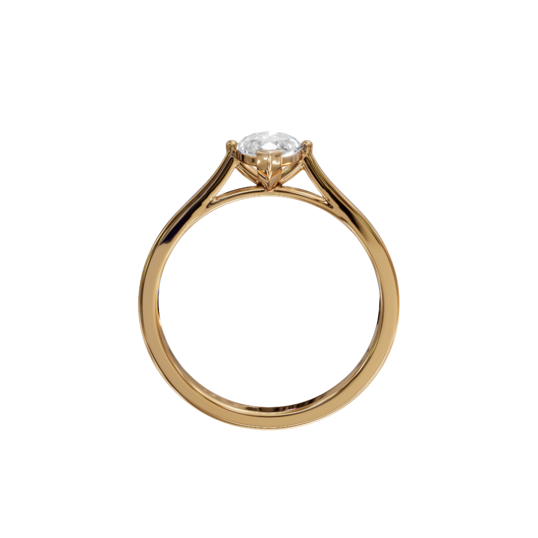 Marquise-Cut Diamond Solitaire Ring in Cathedral Setting 