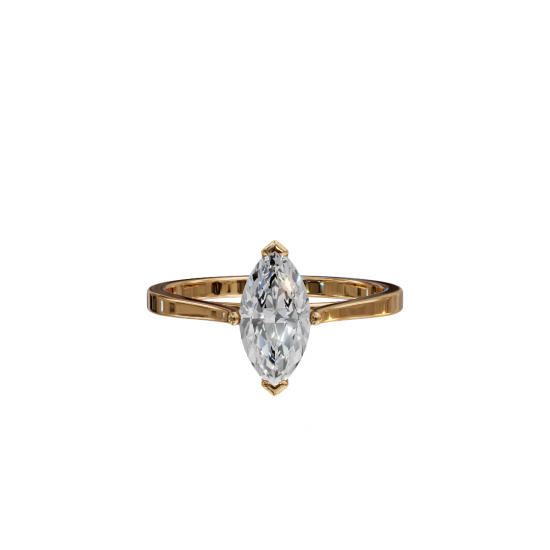 Marquise-Cut Diamond Solitaire Ring in Cathedral Setting 
