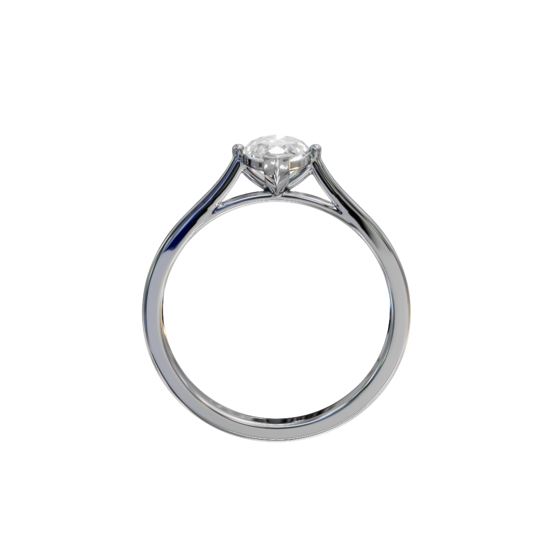 Marquise-Cut Diamond Solitaire Ring in Cathedral Setting 