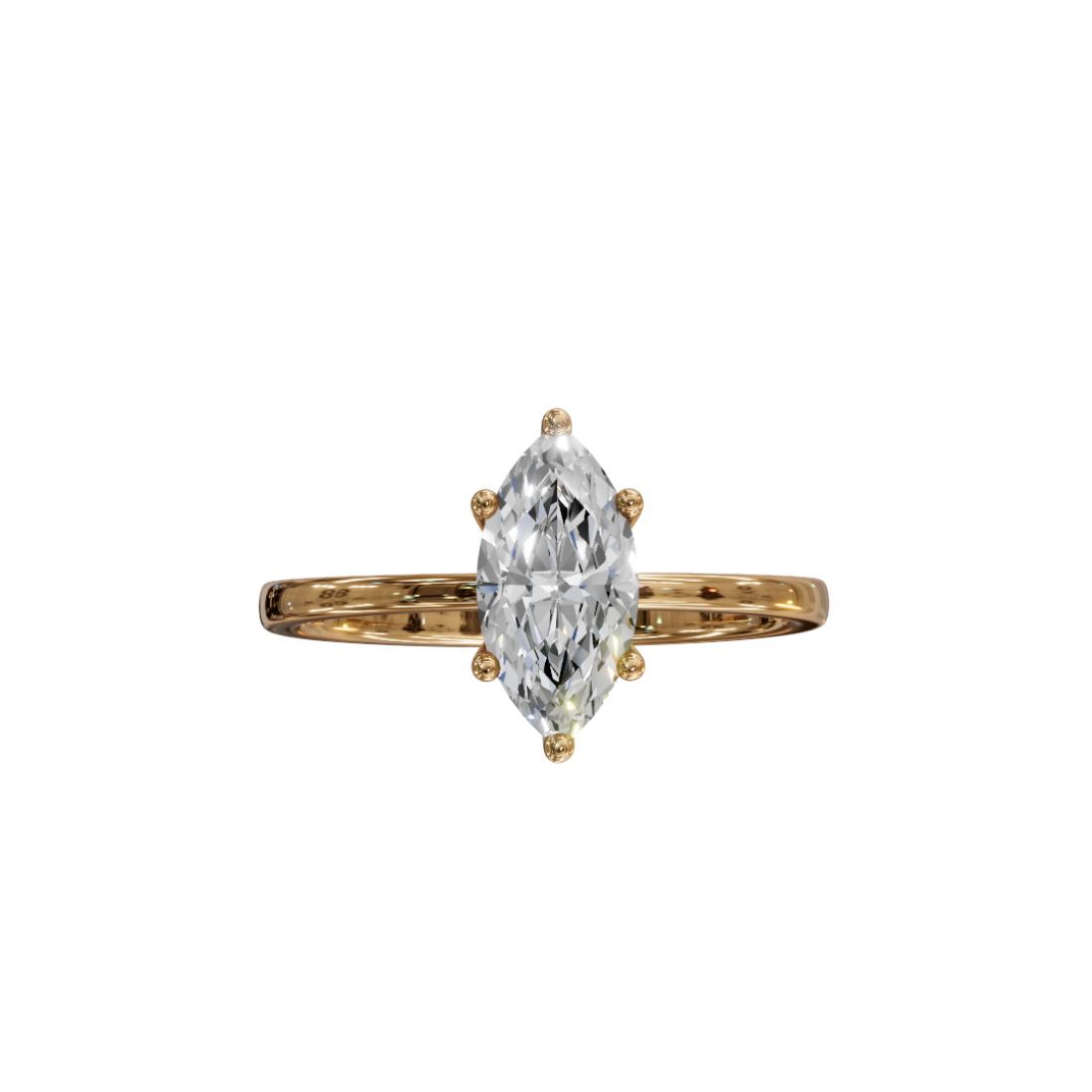 Six Prong Marquise Cut Diamond Ring