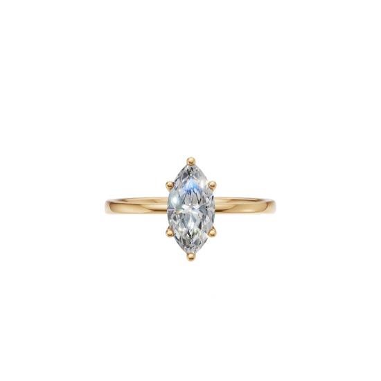 Six Prong Marquise Cut Diamond Ring