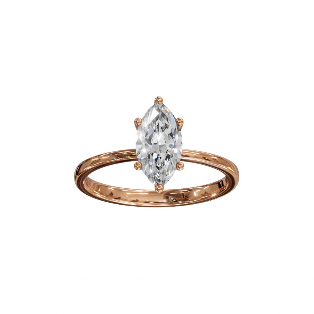 Six Prong Marquise Cut Diamond Ring