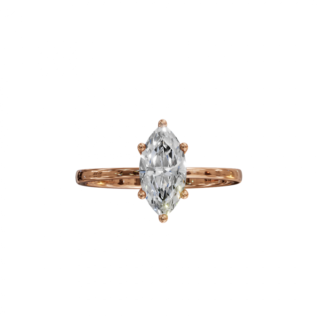 Six Prong Marquise Cut Diamond Ring
