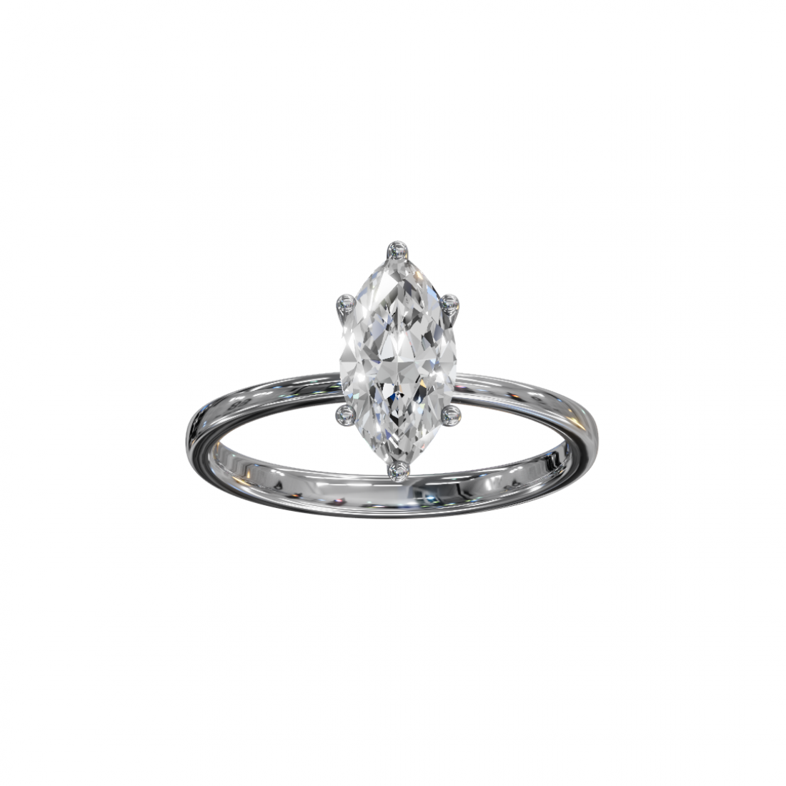 Six Prong Marquise Cut Diamond Ring