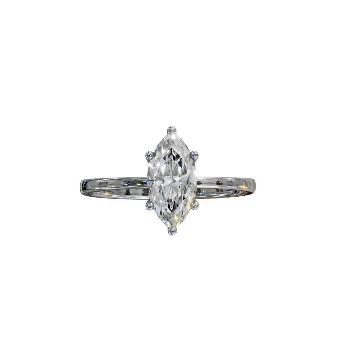 Six Prong Marquise Cut Diamond Ring