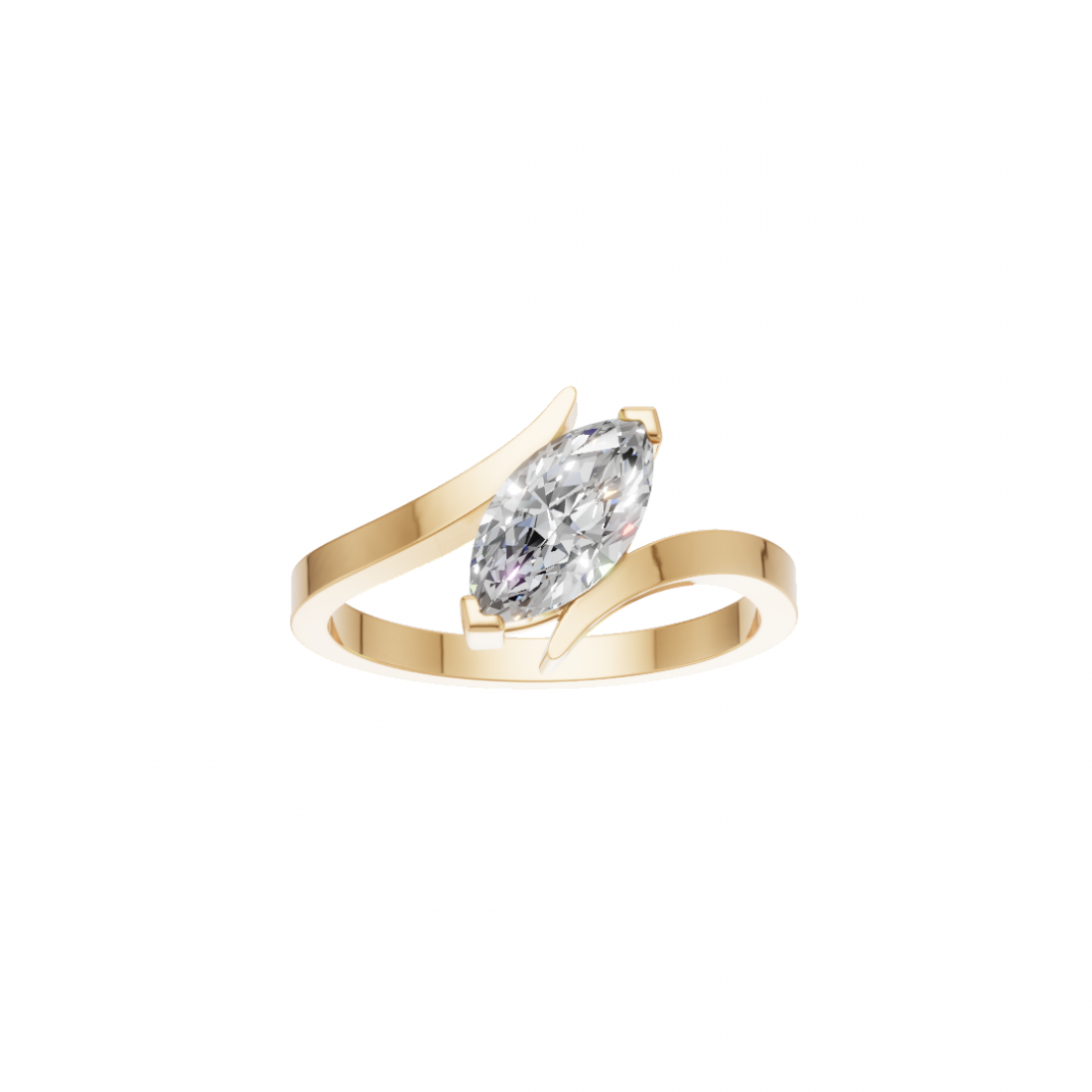 Marquise Diamond Tension-Style Ring