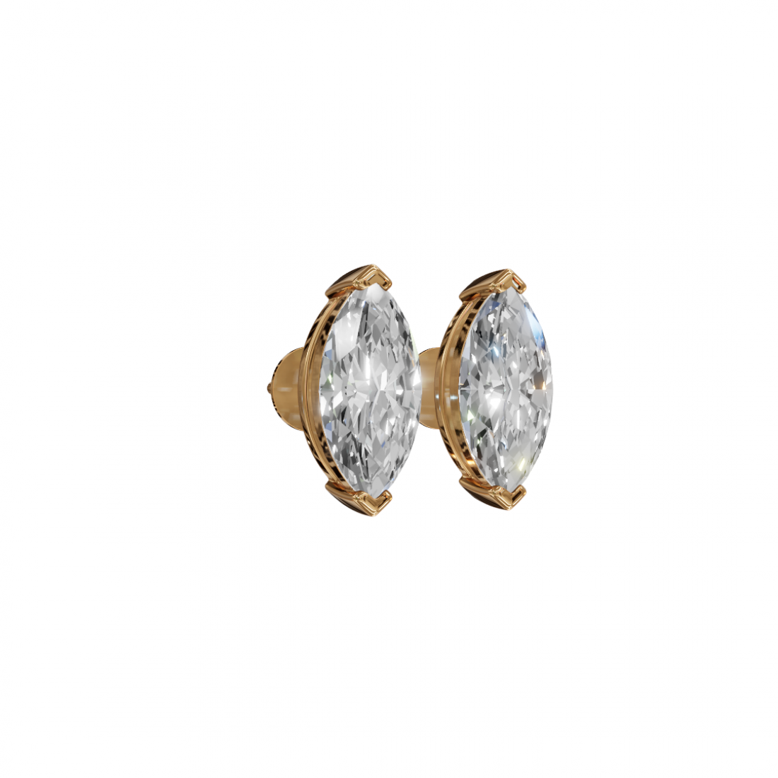 Marquise-Cut Diamond Stud Earrings