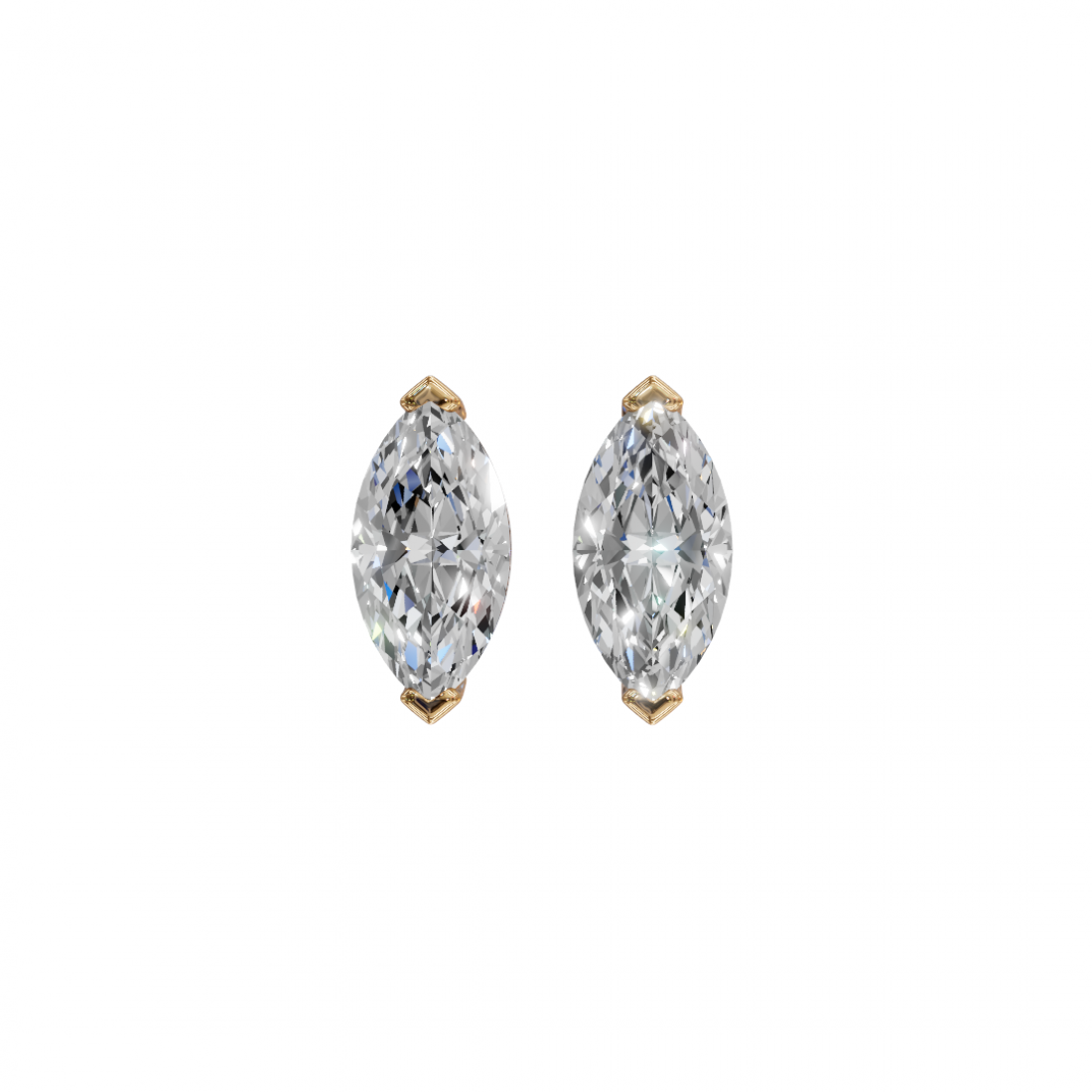 Marquise-Cut Diamond Stud Earrings