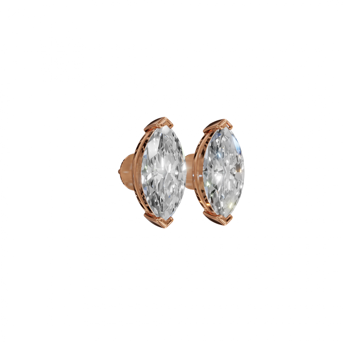 Marquise-Cut Diamond Stud Earrings