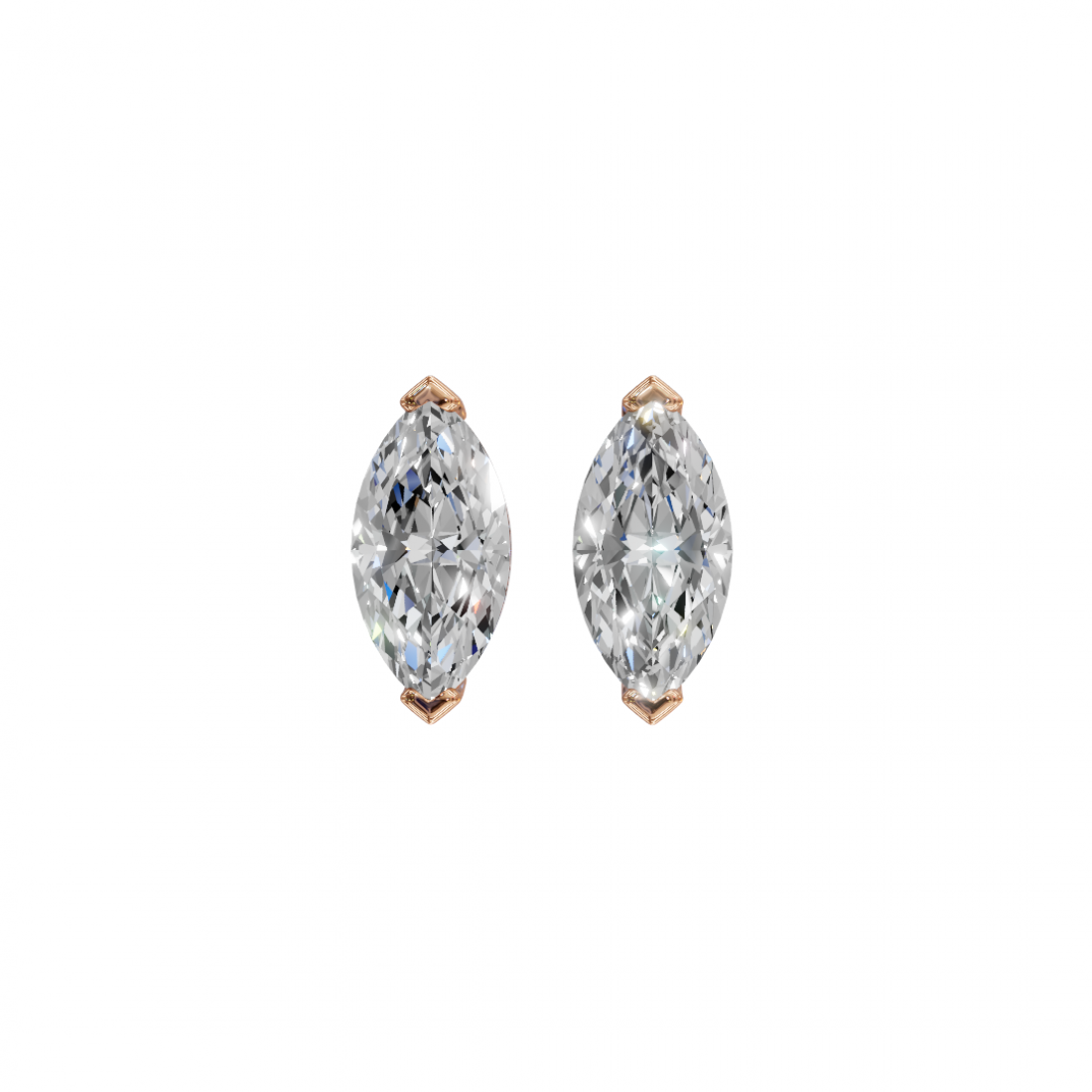 Marquise-Cut Diamond Stud Earrings