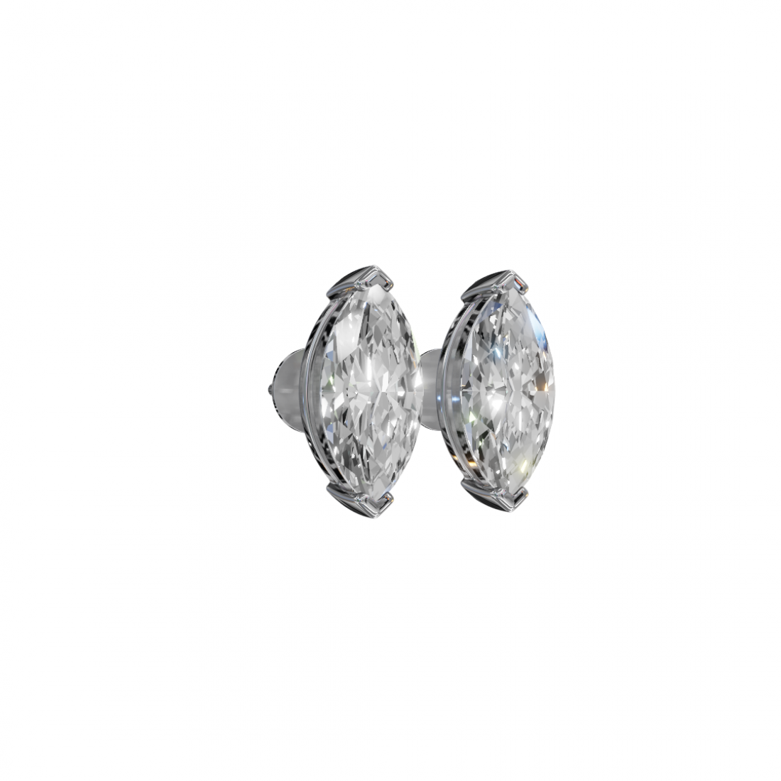 Marquise-Cut Diamond Stud Earrings