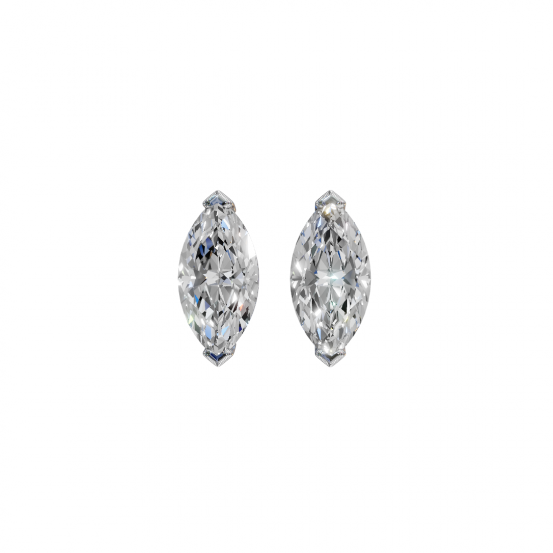 Marquise-Cut Diamond Stud Earrings