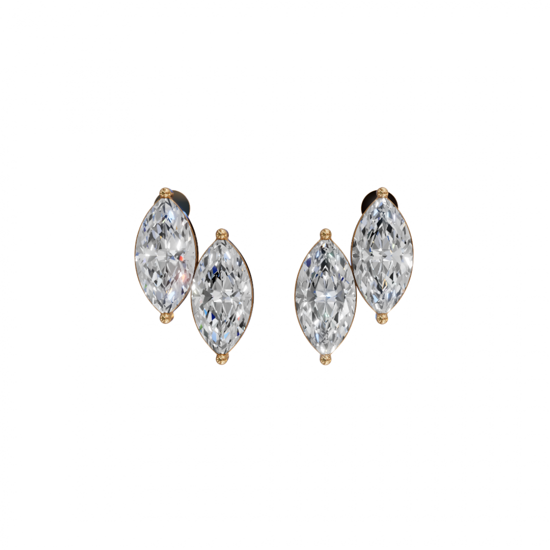 Double Marquise Diamond Stud Earrings