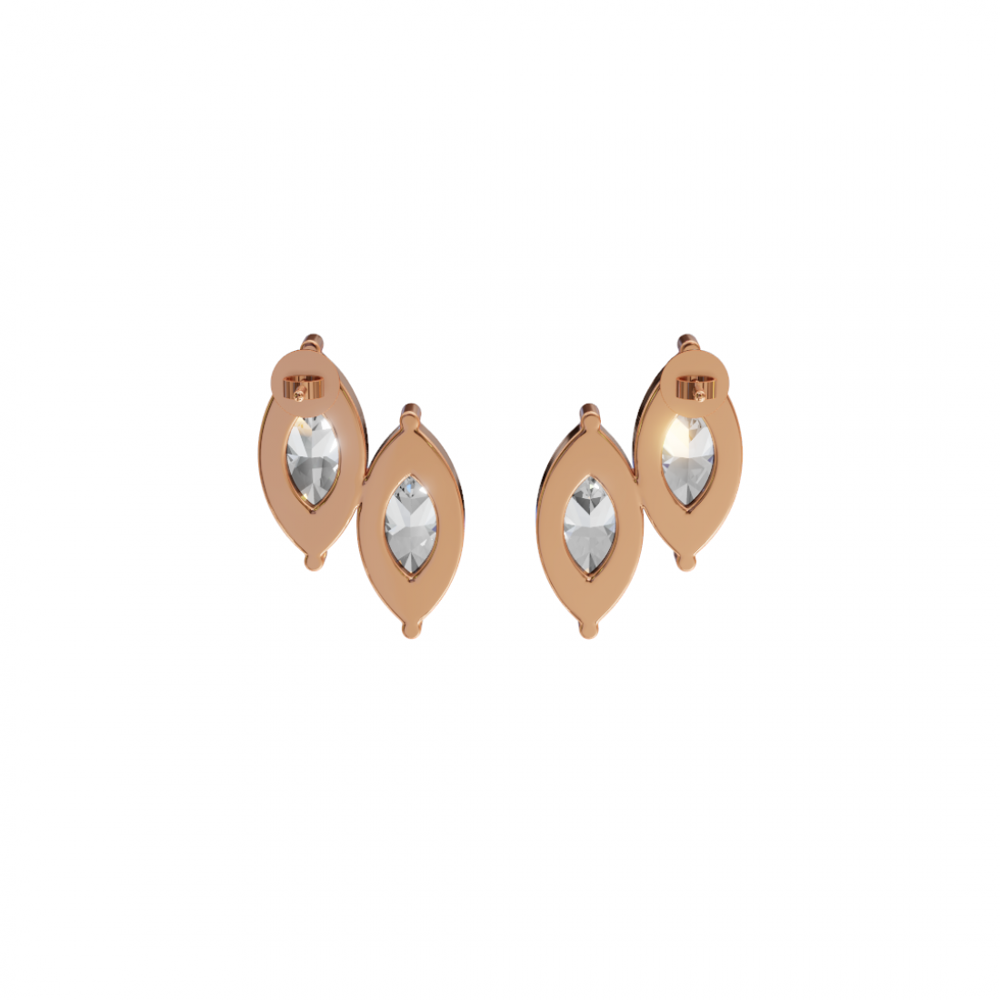 Double Marquise Diamond Stud Earrings