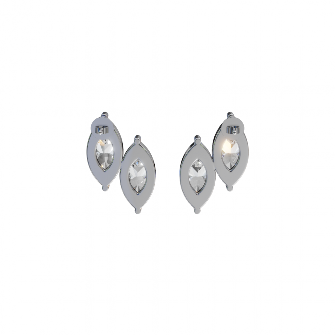 Double Marquise Diamond Stud Earrings