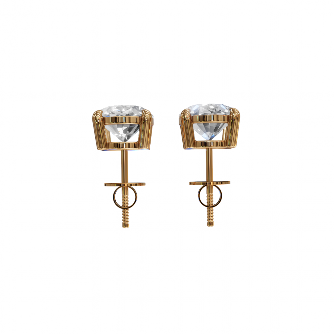 Oval-Cut Diamond Stud Earrings