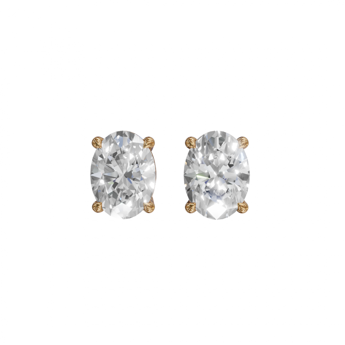 Oval-Cut Diamond Stud Earrings